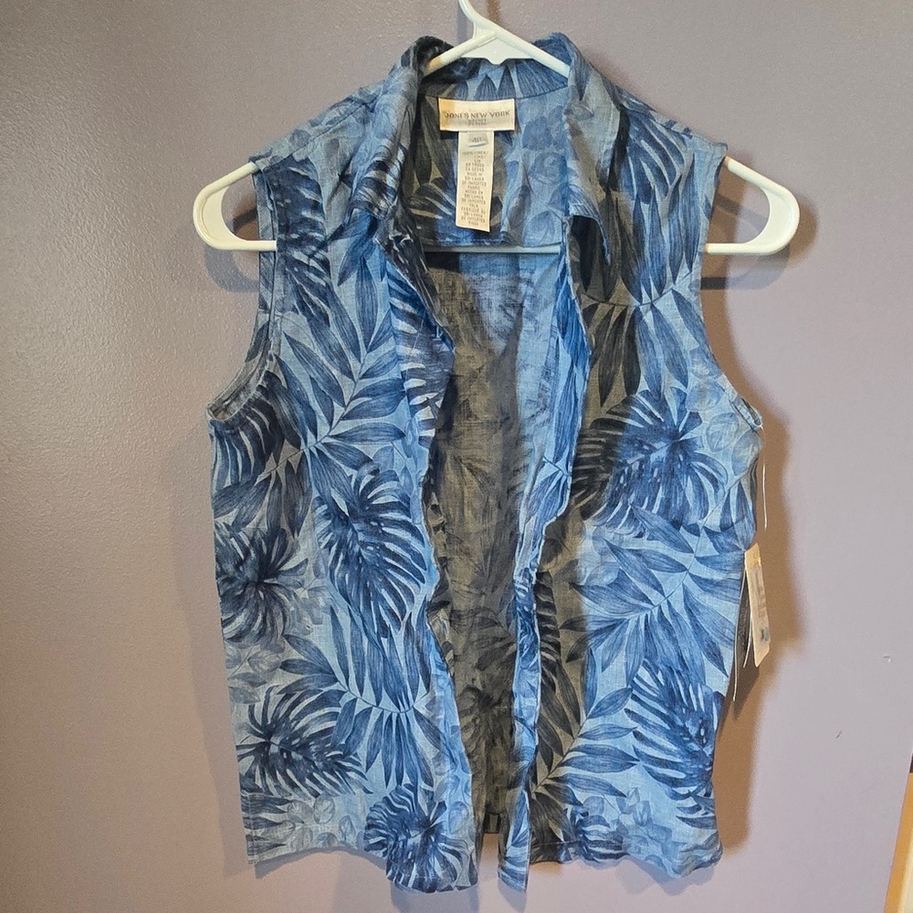 Blue Leaf Print 2 Piece Outfit